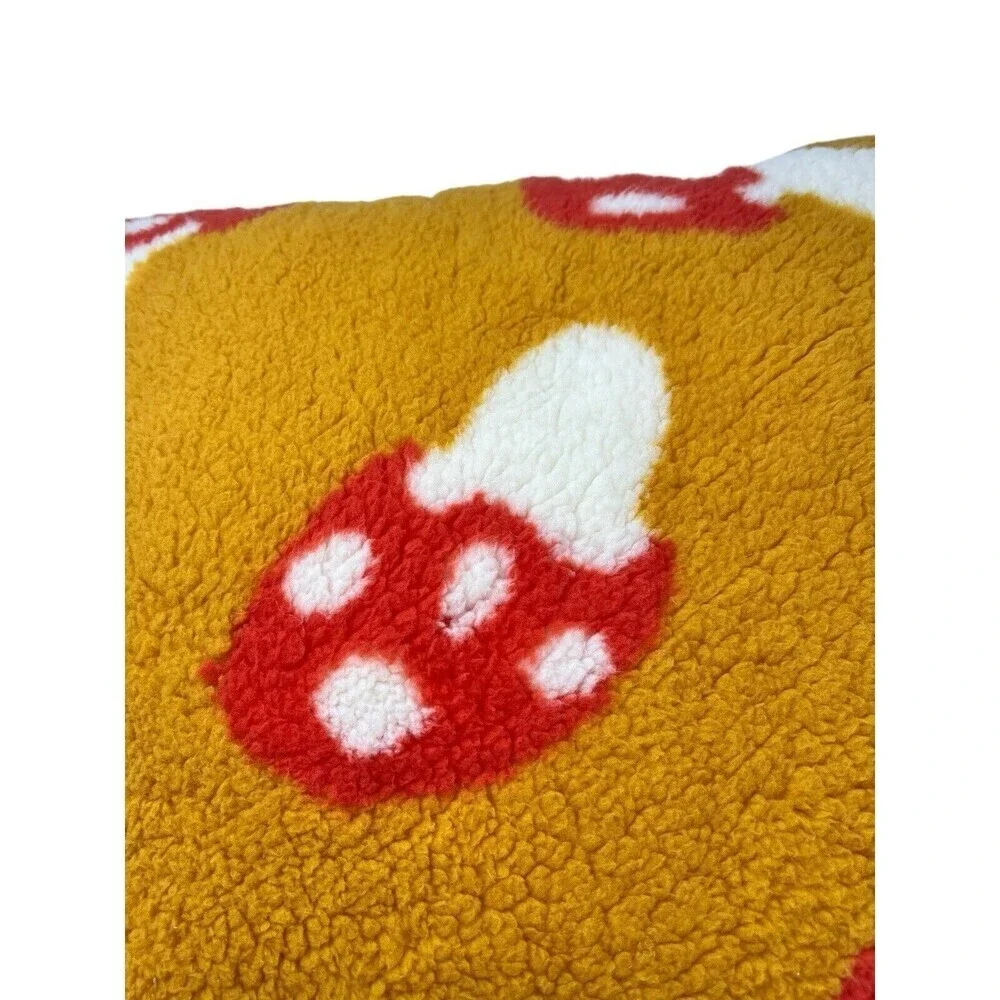 Urban Outfitters Mushroom Amped Sherpa Fleece Overstuffed Throw Pillow Soft NEW